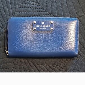 Kate Spade New York Blue Zip Around Wallet